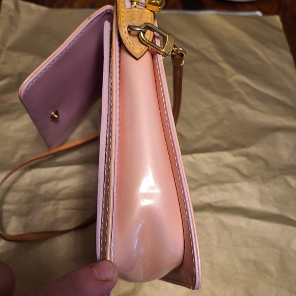 LOUIS VUITTON VINTAGE PINK PURSE WITH MONOGRAMS NEEDS RESTORATION. - Picture 10 of 16